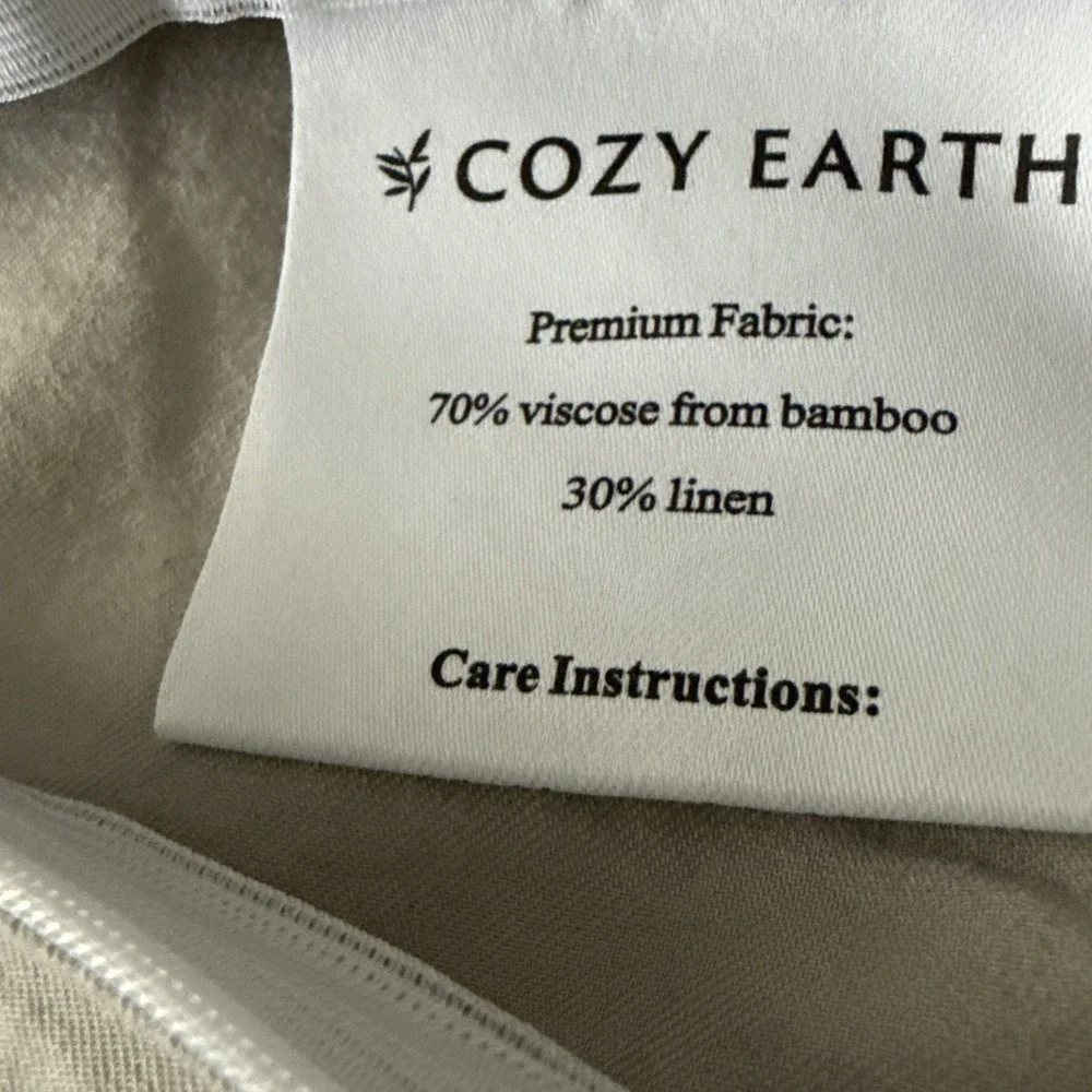 Cozy Earth Duvet Cover Queen 92X88 Viscose Bamboo Neutral Minimalist Luxury
